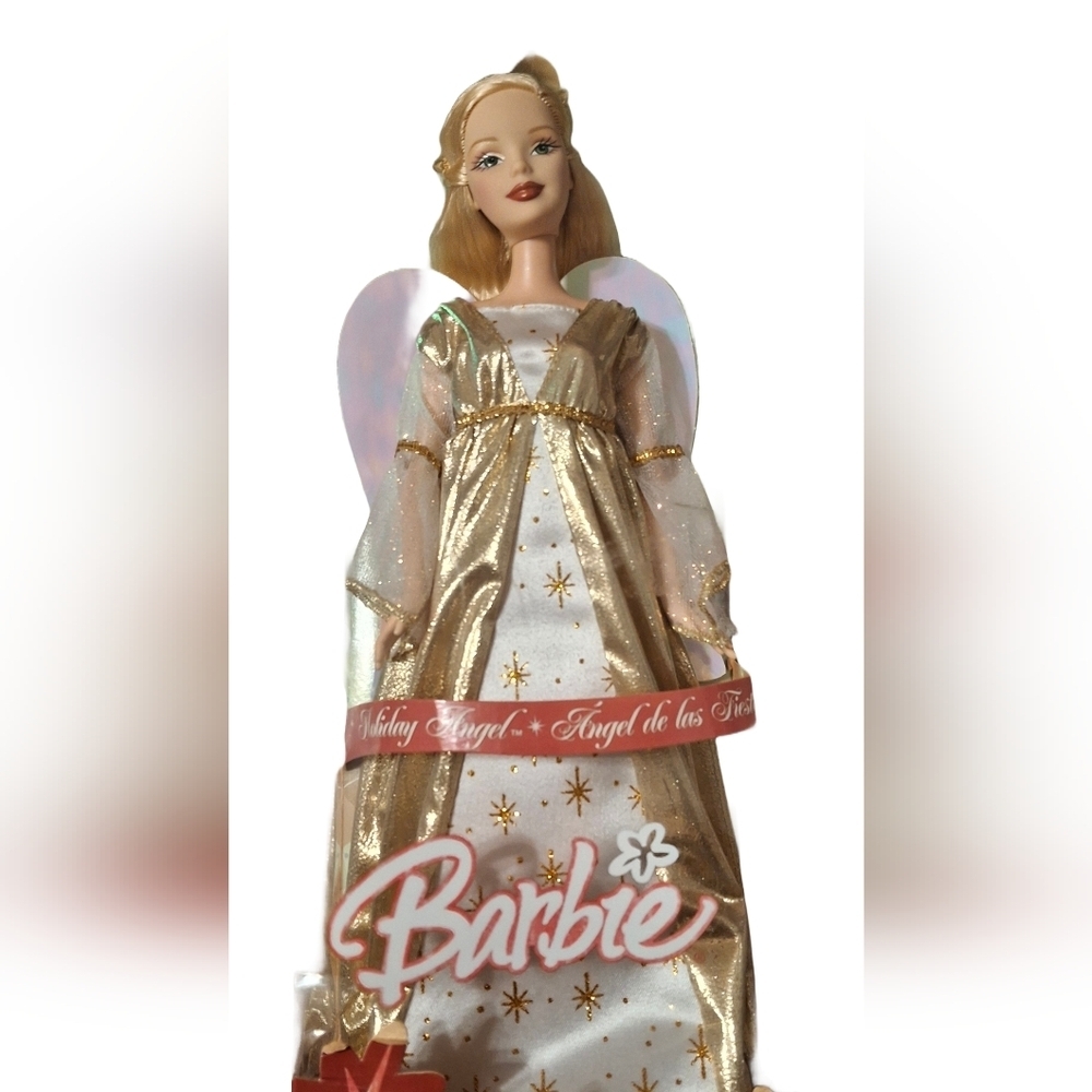Barbie 2005 Vintage Holiday Angel Doll with Gold and White Dress by Mattel